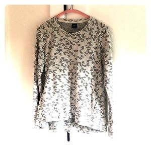 Gray and cream leopard print sweatshirt